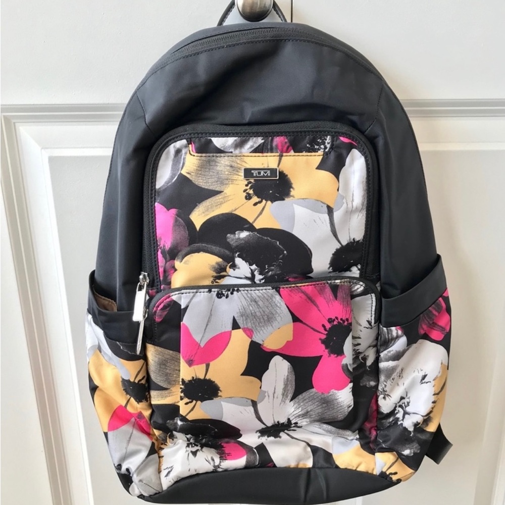 Tumi Black and Floral Backpack